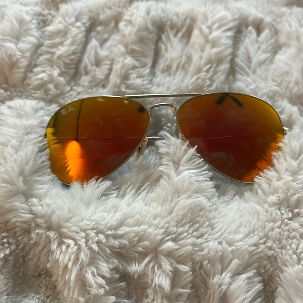 Aviator Flash Ray-Bans - Orange/Gold
